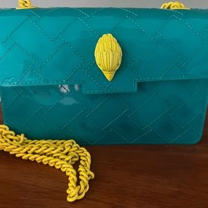 KURT GEIGER LONDON Kensington Vinyl Crossbody Bag Turquoise/ Aqua